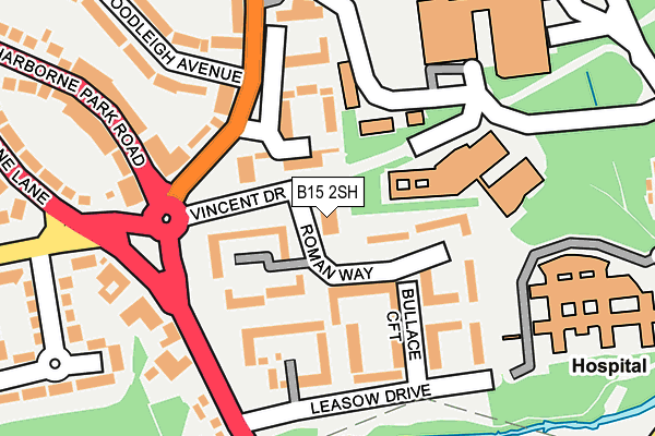 B15 2SH map - OS OpenMap – Local (Ordnance Survey)
