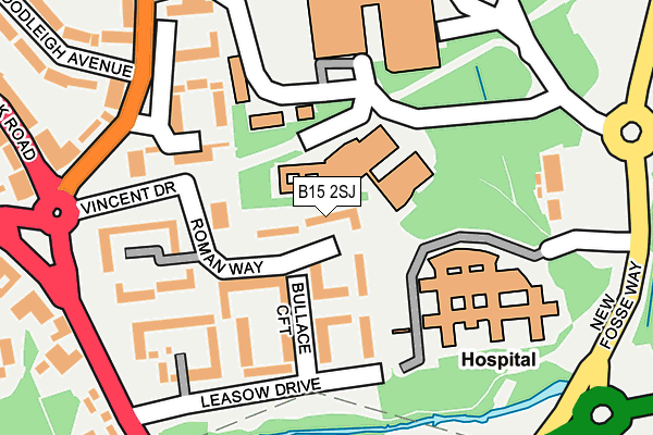 B15 2SJ map - OS OpenMap – Local (Ordnance Survey)