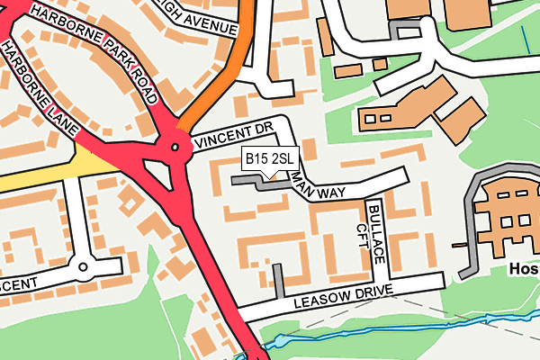 B15 2SL map - OS OpenMap – Local (Ordnance Survey)