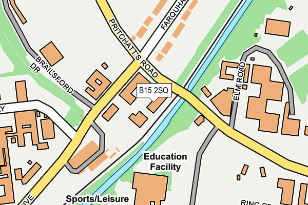 B15 2SQ map - OS OpenMap – Local (Ordnance Survey)