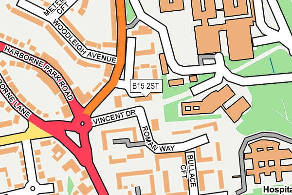 B15 2ST map - OS OpenMap – Local (Ordnance Survey)