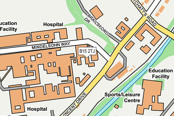 B15 2TJ map - OS OpenMap – Local (Ordnance Survey)