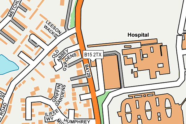 B15 2TX map - OS OpenMap – Local (Ordnance Survey)