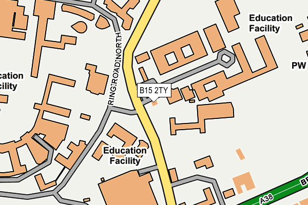 B15 2TY map - OS OpenMap – Local (Ordnance Survey)