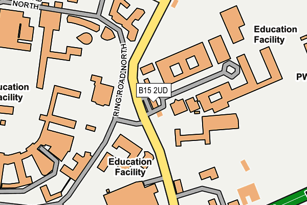 B15 2UD map - OS OpenMap – Local (Ordnance Survey)