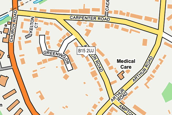 B15 2UJ map - OS OpenMap – Local (Ordnance Survey)