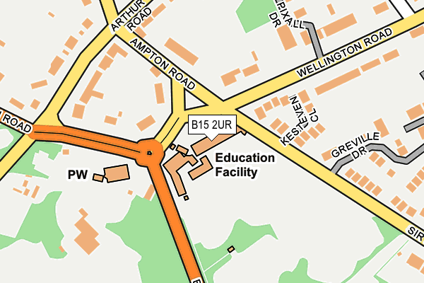 B15 2UR map - OS OpenMap – Local (Ordnance Survey)