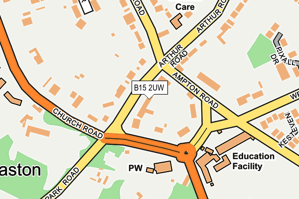 B15 2UW map - OS OpenMap – Local (Ordnance Survey)