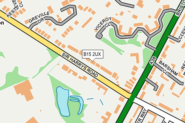 B15 2UX map - OS OpenMap – Local (Ordnance Survey)