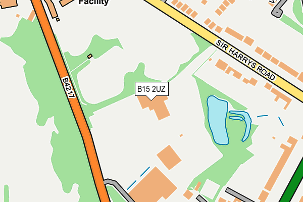 B15 2UZ map - OS OpenMap – Local (Ordnance Survey)