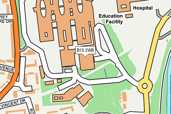 B15 2WB map - OS OpenMap – Local (Ordnance Survey)