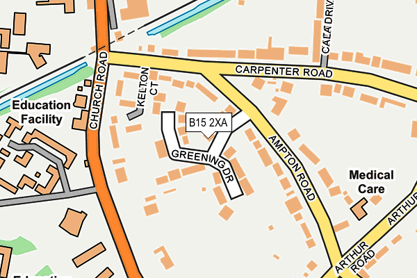 B15 2XA map - OS OpenMap – Local (Ordnance Survey)
