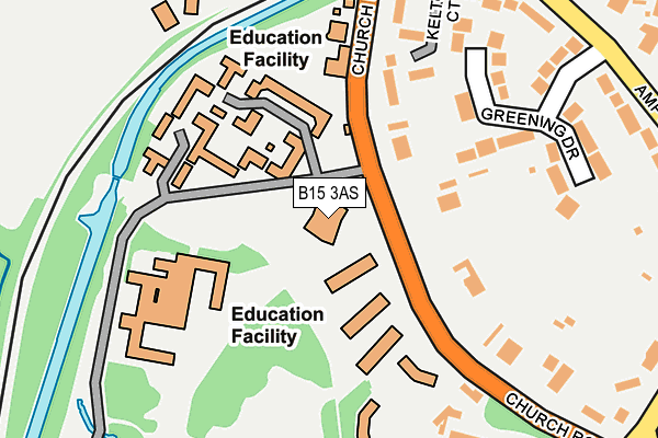 B15 3AS map - OS OpenMap – Local (Ordnance Survey)