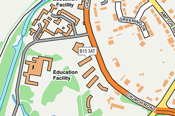B15 3AT map - OS OpenMap – Local (Ordnance Survey)
