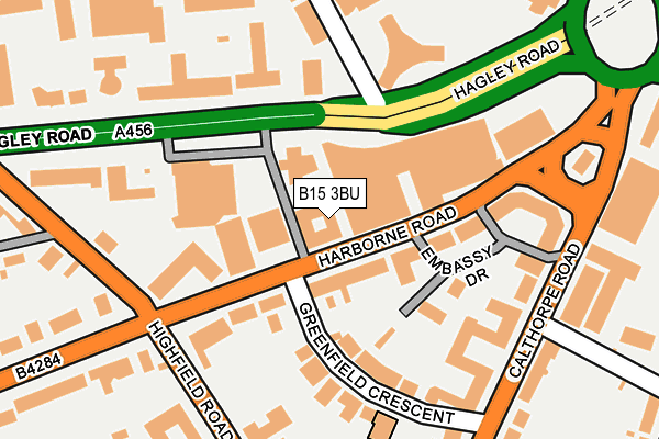 B15 3BU map - OS OpenMap – Local (Ordnance Survey)