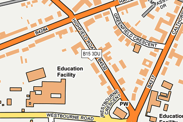 B15 3DU map - OS OpenMap – Local (Ordnance Survey)