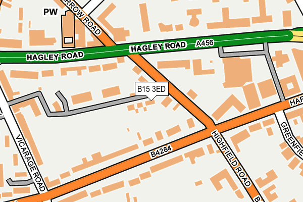 B15 3ED map - OS OpenMap – Local (Ordnance Survey)