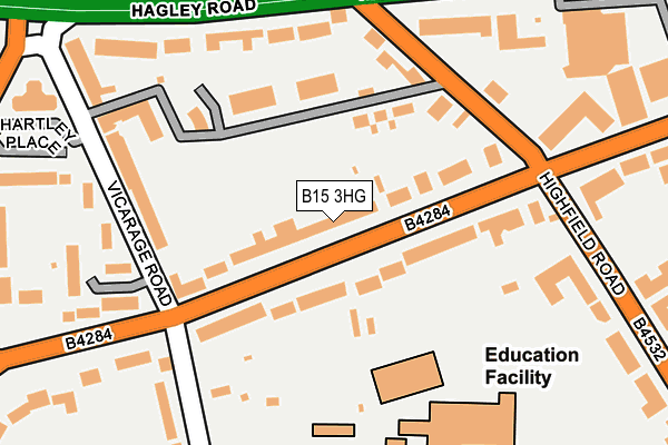 B15 3HG map - OS OpenMap – Local (Ordnance Survey)