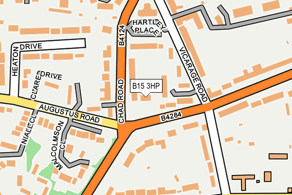 B15 3HP map - OS OpenMap – Local (Ordnance Survey)