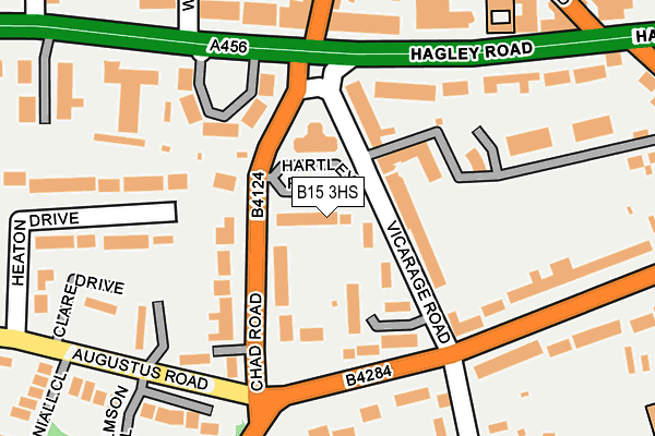 B15 3HS map - OS OpenMap – Local (Ordnance Survey)