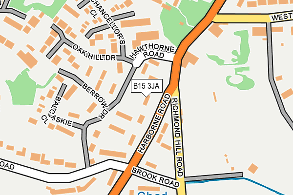 B15 3JA map - OS OpenMap – Local (Ordnance Survey)