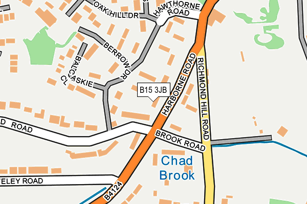 B15 3JB map - OS OpenMap – Local (Ordnance Survey)