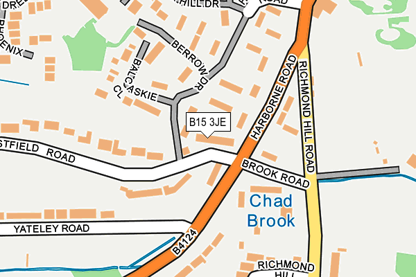 B15 3JE map - OS OpenMap – Local (Ordnance Survey)