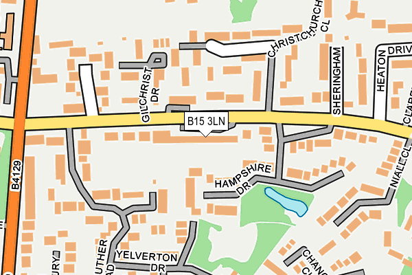 B15 3LN map - OS OpenMap – Local (Ordnance Survey)