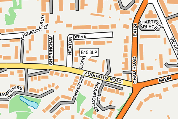 B15 3LP map - OS OpenMap – Local (Ordnance Survey)