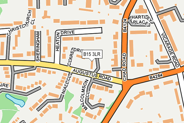 B15 3LR map - OS OpenMap – Local (Ordnance Survey)