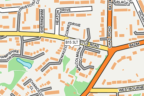 B15 3LT map - OS OpenMap – Local (Ordnance Survey)