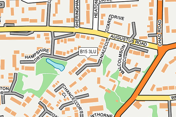 B15 3LU map - OS OpenMap – Local (Ordnance Survey)