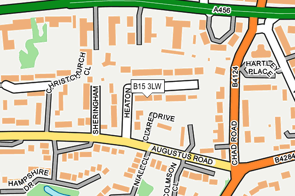 B15 3LW map - OS OpenMap – Local (Ordnance Survey)