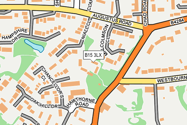 B15 3LX map - OS OpenMap – Local (Ordnance Survey)