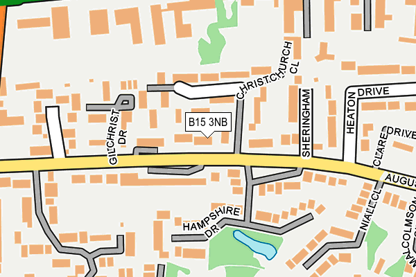 B15 3NB map - OS OpenMap – Local (Ordnance Survey)