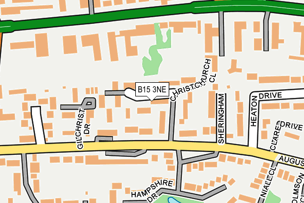 B15 3NE map - OS OpenMap – Local (Ordnance Survey)