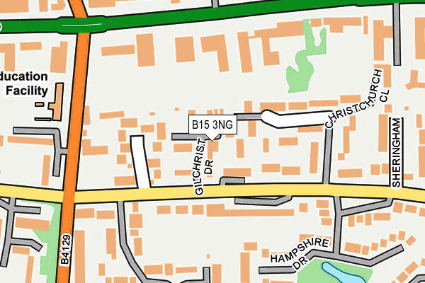 B15 3NG map - OS OpenMap – Local (Ordnance Survey)