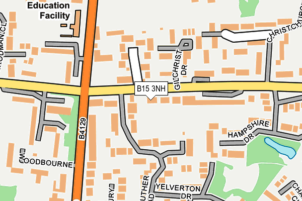 B15 3NH map - OS OpenMap – Local (Ordnance Survey)