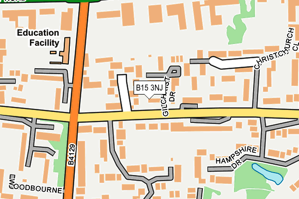 B15 3NJ map - OS OpenMap – Local (Ordnance Survey)