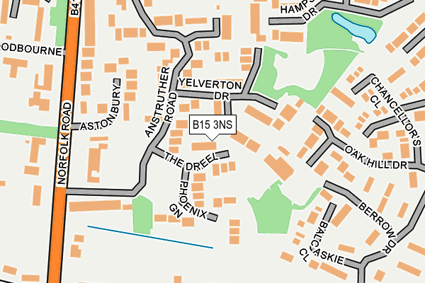 B15 3NS map - OS OpenMap – Local (Ordnance Survey)