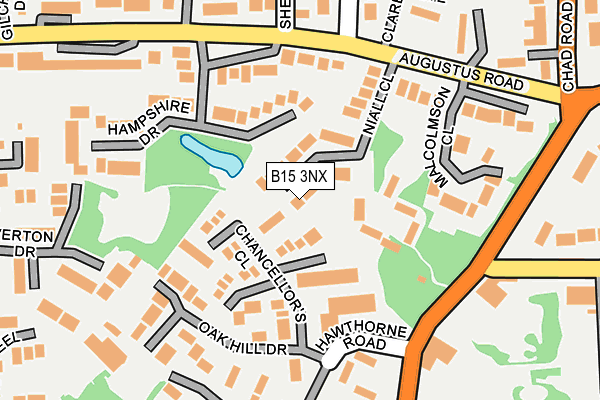 B15 3NX map - OS OpenMap – Local (Ordnance Survey)