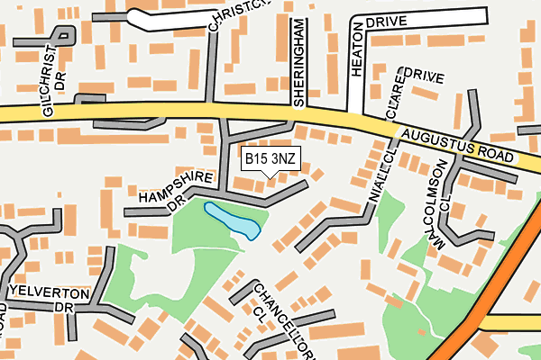 B15 3NZ map - OS OpenMap – Local (Ordnance Survey)