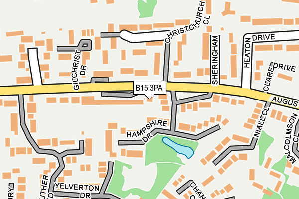 B15 3PA map - OS OpenMap – Local (Ordnance Survey)