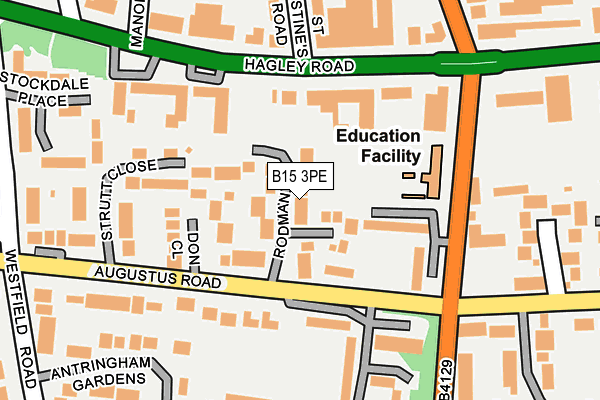 B15 3PE map - OS OpenMap – Local (Ordnance Survey)