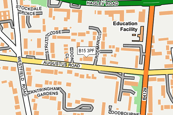 B15 3PF map - OS OpenMap – Local (Ordnance Survey)