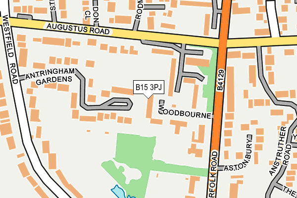 B15 3PJ map - OS OpenMap – Local (Ordnance Survey)