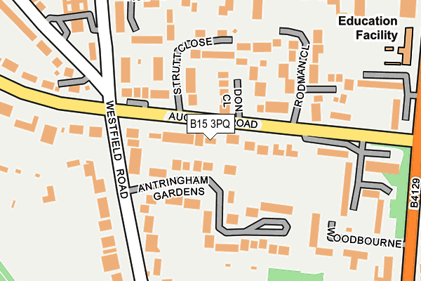 B15 3PQ map - OS OpenMap – Local (Ordnance Survey)