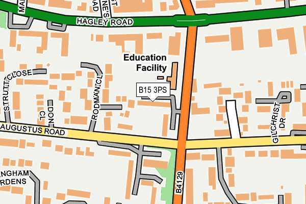 B15 3PS map - OS OpenMap – Local (Ordnance Survey)