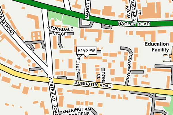B15 3PW map - OS OpenMap – Local (Ordnance Survey)