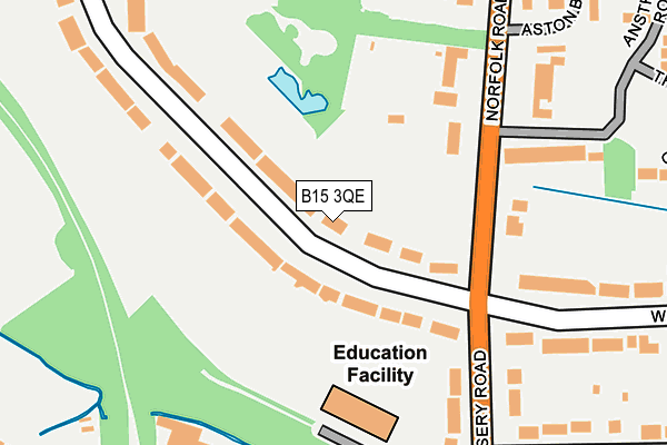 B15 3QE map - OS OpenMap – Local (Ordnance Survey)
